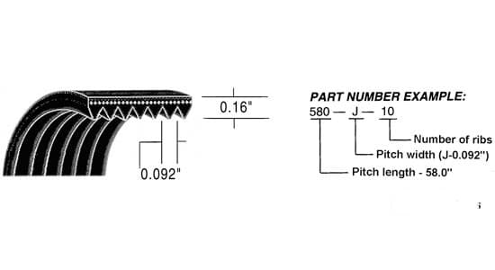 340J6 - Micro-Rib V-Belt (34.0")
