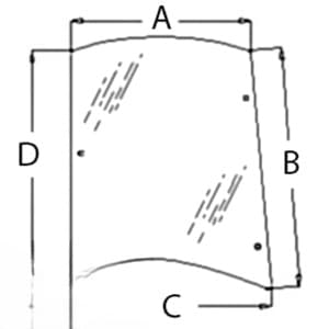 3902130M1 - Glass, Rear, Side (LH)