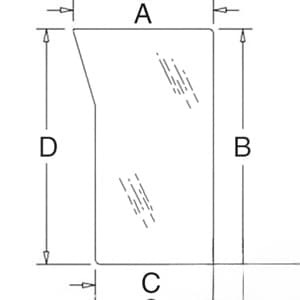 3C581-70560 - Glass, Windshield, Lower (LH)