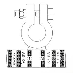4320005N-B - 2/0 Ga. (5 Pk) Neg. Copper Crimp Battery Terminal
