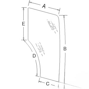 44910452 - Glass, Door (RH); 6 Holes