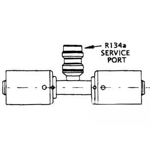 461-3108 - Straight Splicer w/ R134a Service Port Steel Beadlock Fitting