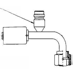 461-3270 - Steel 90° Female O-Ring w/ R134A Service Port Fitting
