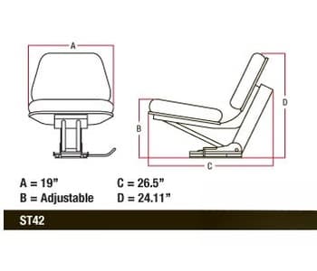 5000SC - YLW Seat Assembly w/ Suspension & Cushions - Thumbnail 5