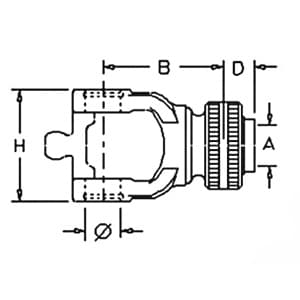 573063781 - 1 3/8" 21 Spline QD Size 6 650 CV Series CV Yoke