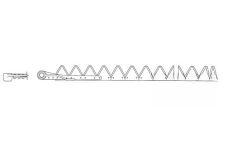 800-071 - 5', Black 11ga under serrated, Riveted