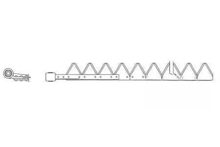 801-362 - 7', Black 11ga under serrated, Bolt-On - Thumbnail 2