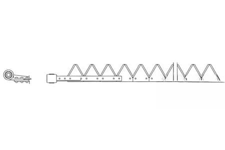 801-362 - 7', Black 11ga under serrated, Bolt-On