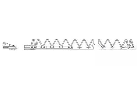 801-780 - 14', Chrome 11ga top serrated, Bolt-On