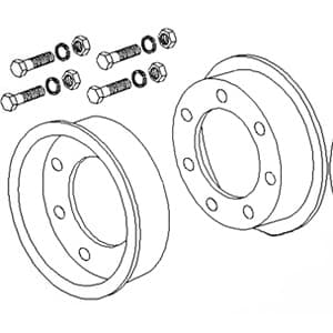 80A502 - Two Wheel Halves w/ Bolts Rim