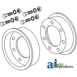 80A502 - Rim, Two Wheel Halves w/ Bolts