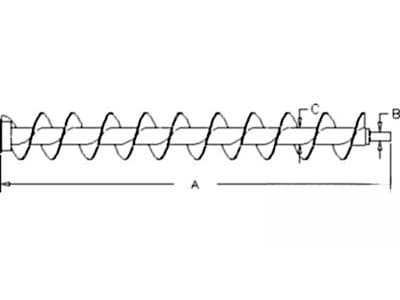 86537976 - 10 Spline Hub LH Flighting Bin Loading Auger
