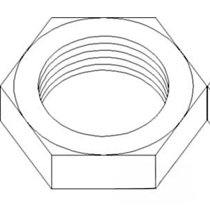 9968017 - Nut, Jam,  RH Thread, MFD Steering Cylinder, M24X1.5, 8.8, Zinc - Thumbnail 3