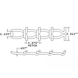 AL67R - 1 Link 67 T-Rod Chain
