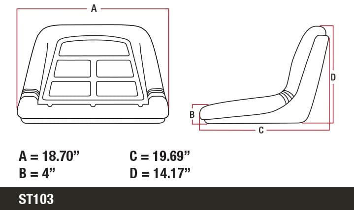 AM102953 - Seat, High Back, Yellow Vinyl - Thumbnail 5
