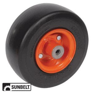 B1CO86 - WHEEL-SMOOTH, 9X3.5X4, SOLID, ORANGE