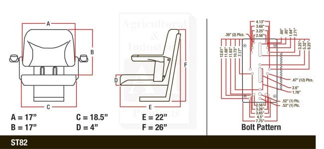 BBS108YL - 330 lb / 150 kg Weight Limit YLW "Big Boy" Seat; w/ Armrests - Thumbnail 4