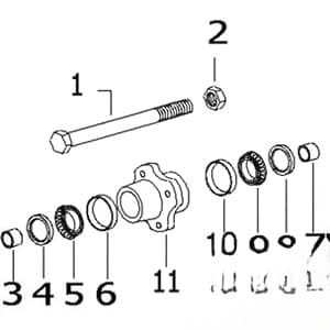 Zinc 1"x8"-Grade 5 Hub Axle Bolt