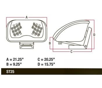BS100BL - BLK Bucket Style Seat - Thumbnail 4
