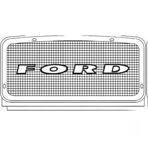 C9NN8A163AG - Grille, Front w/ Red Letters