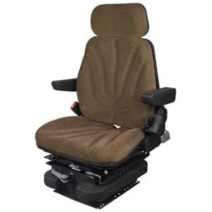 F10M4140 - Seat, F10 Series w/ Isolator, Low Pro Mechanical Suspension, Brown Checkered Cloth