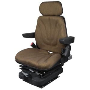 F10M4142 - Seat, F10 Series w/ Isolator, Low Pro Mechanical Suspension, Brown Cloth