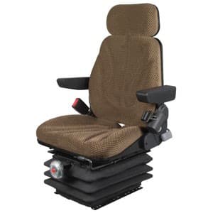 F10M6110 - Seat, F10 Series, Mechanical Suspension, Brown Checkered Cloth