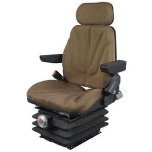 F10M6112 - Seat, F10 Series, Mechanical Suspension, Brown Cloth