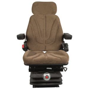 F10M6140 - Seat, F10 Series w/ Isolator, Mechanical Suspension, Brown Checkered Cloth - Thumbnail 2