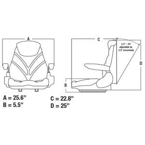 F20ST3020 - Seat, F20 Series, Slide Track, Gray Cloth - Thumbnail 3