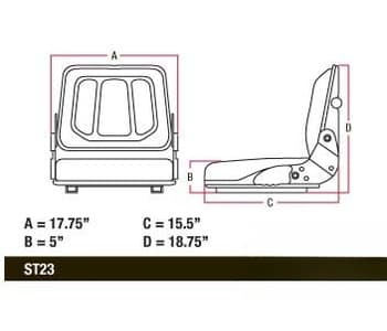 FLS122BL - BLK Forklift Seat - Thumbnail 4