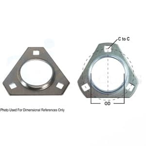 FTR340-I - Bearing; 3 Bolt Triangular Flange Half - Thumbnail 4