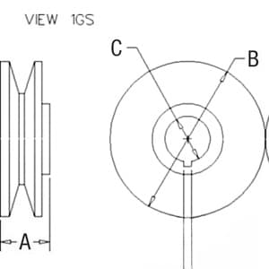 GLU5000 - 1V-Groove w/ Key Way Pulley - Thumbnail 5