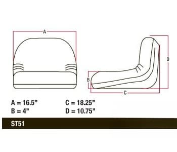 GY20495 - Mid Back Lawn Tractor Seat - Thumbnail 4