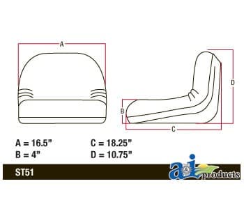 GY20495 - Lawn Tractor Seat, Mid Back - Thumbnail 4