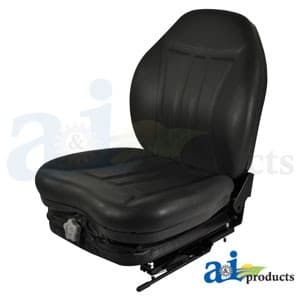 HIS361W - High Back Industrial Seat w/ Suspension, Slide Track, Black Vinyl