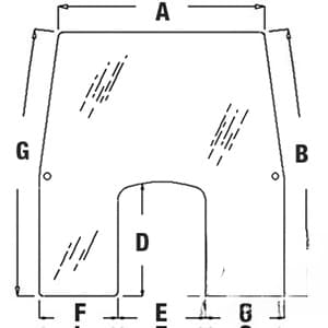 L211446 - Glass, Windshield, Front w/ Sunscreen - Fixed