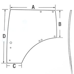 L212967 - Glass, LH Door; Panorama Version