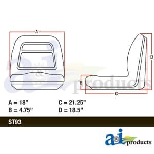 LGT100YL - Seat, Lawn & Garden, UTV, Tractor, Yellow Vinyl - Thumbnail 5