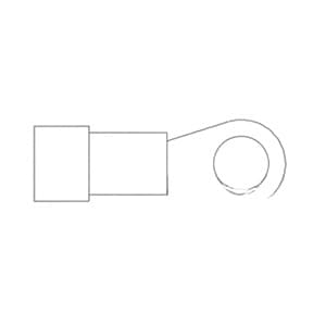 R08 - 10 Pk Stud Size 1/4" Wire Size 12-10 Insulated Ring Terminal