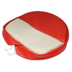 SP300-17 - RED/WHT Deluxe Tie-On Seat Pad for H&M Pans