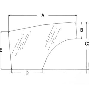 T1155-70672 - Glass, Door (RH)