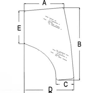 T1155-70772 - Glass, Door (LH) - Tinted