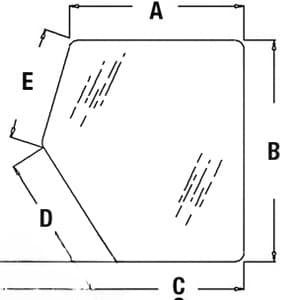 T133334 - Glass, Door, Lower (RH)