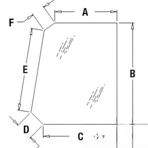 T164707 - Glass, Door, Upper (RH/LH)