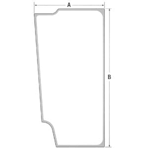 T345977 - Glass, Cab Door, LH, Laminated
