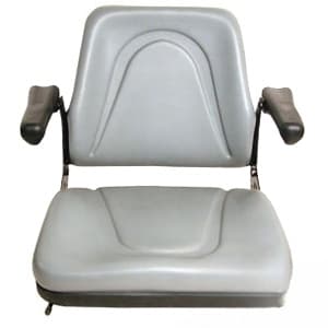 T500GY - GRY VINYL Plastic Pan Universal w/ Slide Track & Flip-Up Armrests Seat - Thumbnail 2