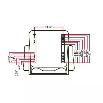 T500GY - GRY VINYL Plastic Pan Universal w/ Slide Track & Flip-Up Armrests Seat - Thumbnail 5