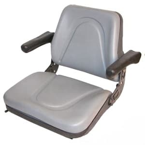 T500GY - GRY VINYL Plastic Pan Universal w/ Slide Track & Flip-Up Armrests Seat