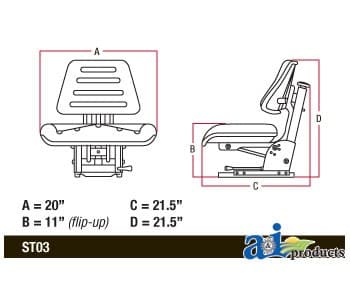 TF222BL - Flip-Up Seat, Trapezoid Back, BLK - Thumbnail 5